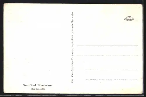 AK Pirmasens, Stadtbad von der Strassenseite aus