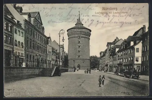 AK Nürnberg, Laufergasse mit Laufertorturm