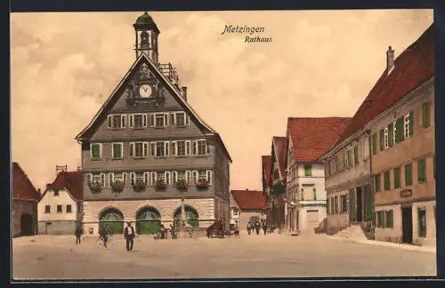 AK Metzingen / Württ., Rathaus