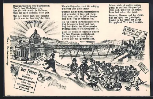 Lithographie Barmen, Barmer Verkehrs-Verein, Hier war einst Elberfeld