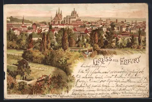 Lithographie Erfurt, Ortspanorama