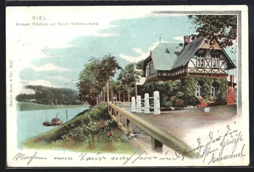 AK Kiel, Knooper Fährhaus am Kaiser Wilhelm-Kanal