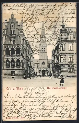 AK Cöln a. Rhein, Partie in der Herwarthstrasse