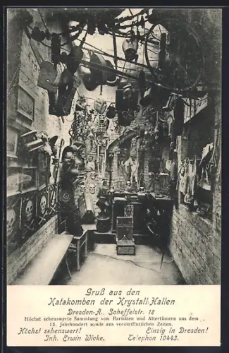 AK Dresden, Katakomben der Krystall-Hallen, Scheffelstrasse 18