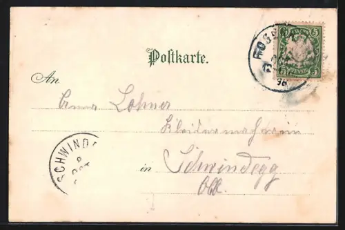 Lithographie München, Justizpalast, Karlsplatz