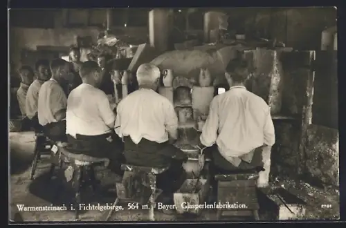AK Warmensteinach i. Fichtelgebirge, Bayer. Glasperlenfabrikation