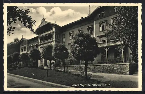 AK Gernrode /Harz, Haus Hagental, Waldfrieden, Schule der Mathilde-Zimmer-Stiftung E. V.