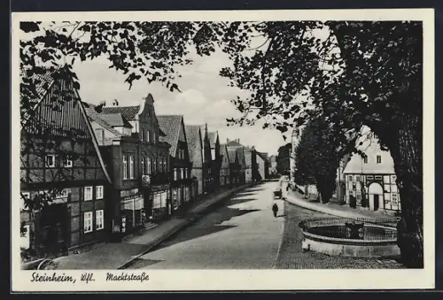 AK Steinheim / W., Marktstrasse, Brunnen