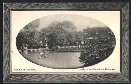 AK Köln-Lindenthal, Partie im Stadtwald mit Restaurant