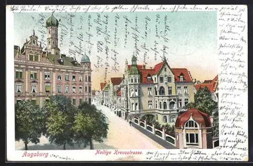 Lithographie Augsburg, Heilige Kreuzstrasse