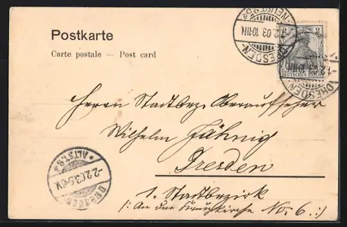 AK Dresden, Altstädter Rathaus mit Hofmann`s Rundfahrt