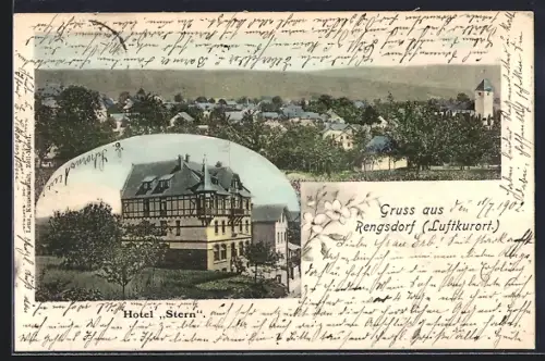 AK Rengsdorf, Hotel Stern, Ortsansicht