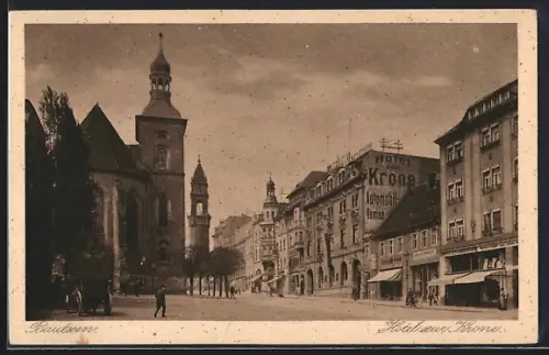 AK Bautzen, Hotel zur Krone, Inh. B. Bommerstein & W. Buchholz