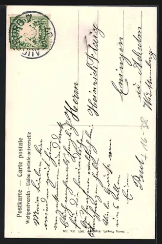 Grusskarten-AK Augsburg, Rathaus