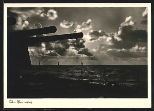 AK Abendstimmtung an Bord eines Schiffes der Kriegsmarine