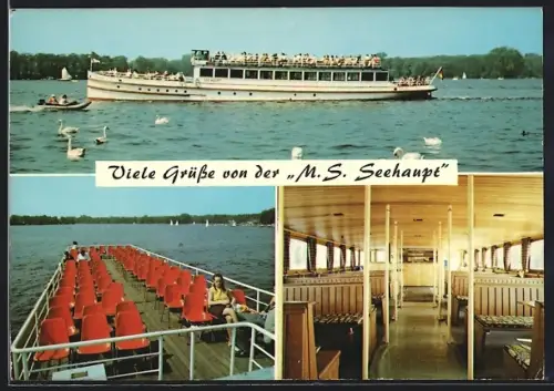 AK Binnenschiff MS Seehaupt in Fahrt