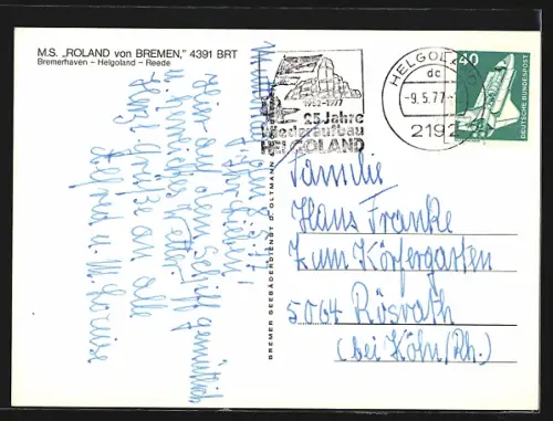 AK Passagierschiff MS Roland von Bremen in Fahrt