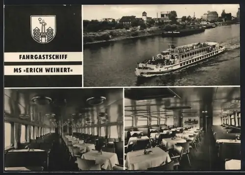 AK MS Erich Weinert, Fahrgastschiff der Weissen Flotte und Fähren Magdeburg auf der Elbe