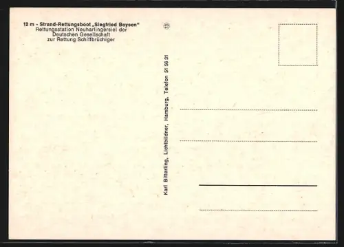 AK Strand-Rettungsboot Siegfried Boysen, Seenotrettung