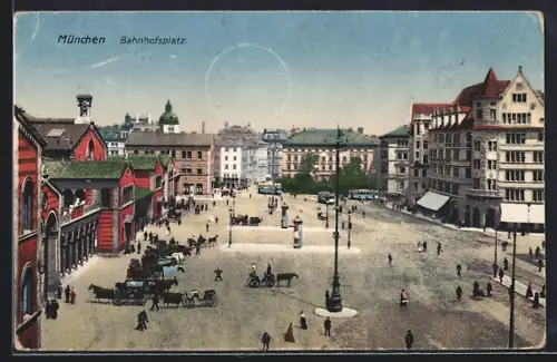 AK München, Bahnhofsplatz