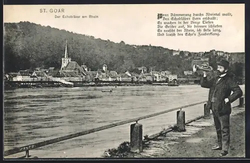 AK St. Goar, Der Echobläser am Rhein