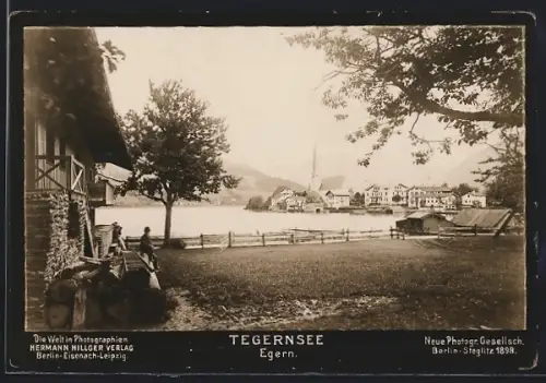 Foto-AK NPG: Tegernsee /Egern, Seeufer, Ortsansicht, Kirche