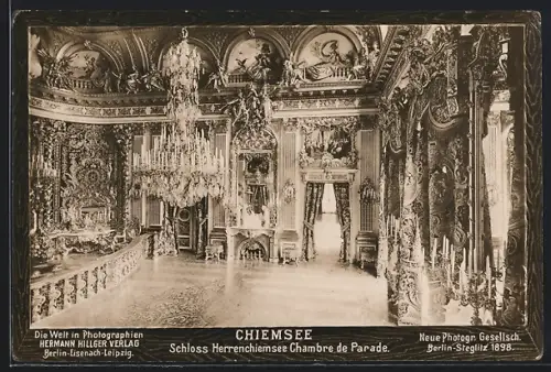 Foto-AK NPG: Chiemsee, Schloss Herrenchiemsee Chambre de Parade