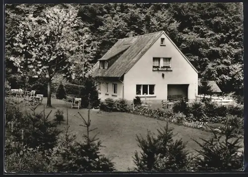 AK Dockweiler /Eifel, Pension Haus Eulenkammer, Bes. Frau Kloep u. Sohn, Gartenansicht