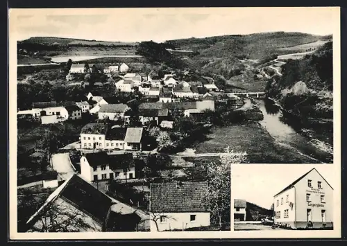 AK Echtershausen /Bitburg, Ortsansicht, Gasthaus Hammergen-Johanns
