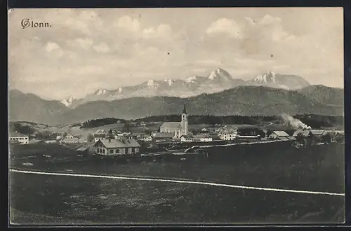 AK Glonn, Ortspartie mit Kirche