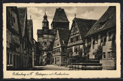 AK Rothenburg o. T., Rödergasse, Markusturm