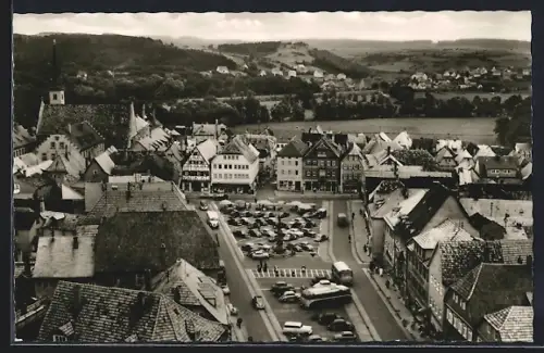 AK Bad Neustadt a.d. Saale, Marktplatz mit Karmelitenkloster