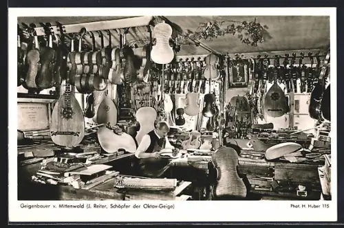 AK Mittenwald, Geigenbauer in seiner Werkstatt