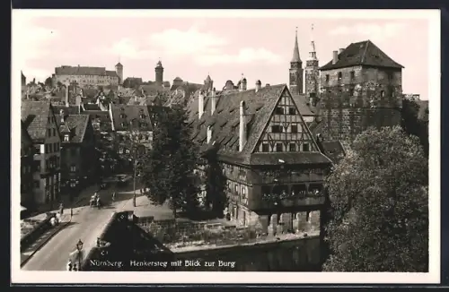 AK Nürnberg, Henkersteg mit Blick zur Burg