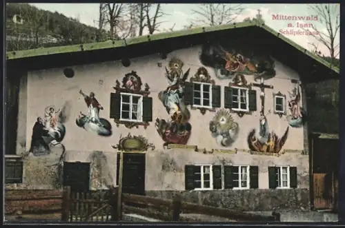 AK Mittenwald, Ansicht vom Schlipferhaus