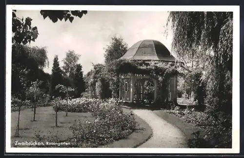 AK Zweibrücken, Rosengarten und kleines Haus