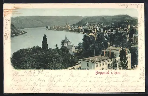 AK Boppard a. Rhein, Teilansicht mit Hotel