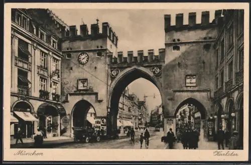 AK München, Karlstor mit Strassenbahn