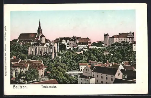 AK Bautzen i. Sa., Totalansicht der Stadt