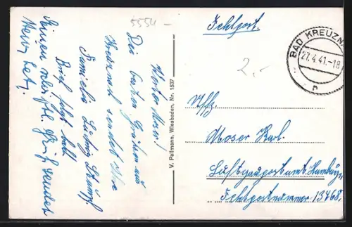 AK Bad Kreuznach, Brückenhäuser, Kurhaus, Partie an der Nahe