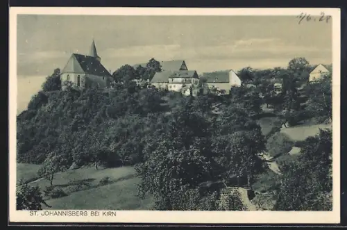 AK St. Johannisberg bei Kirn, Kirche, Ausflugsort, Weinerestaurant Th. Fuchs