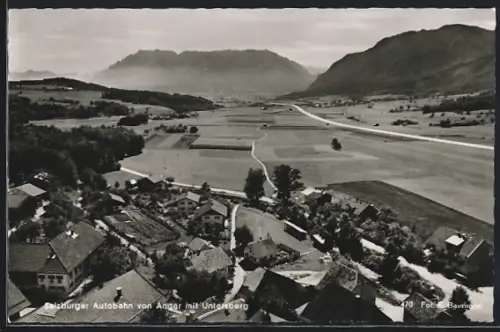 AK Anger / Obb., Salzburger Autobahn mit Untersberg