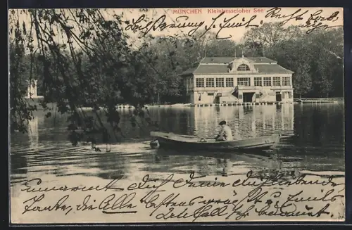 AK München-Schwabing, Kleinhesseloher See, Bootshaus