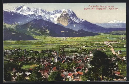 AK Partenkirchen, Blick gegen die Zugspitze