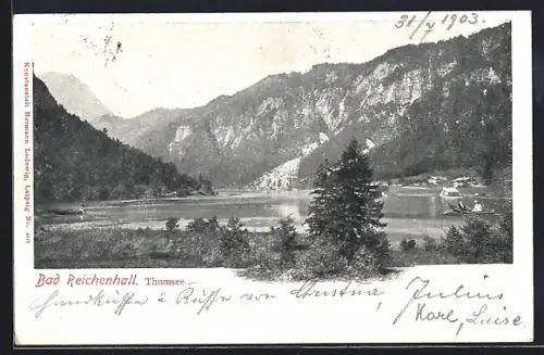 AK Bad Reichenhall, Thumsee, Gebirgslandschaft