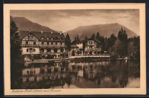 AK Grainau, Badersee-Hotel mit Kramer