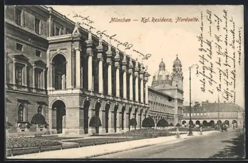 AK München, Kgl. Residenz, Nordseite