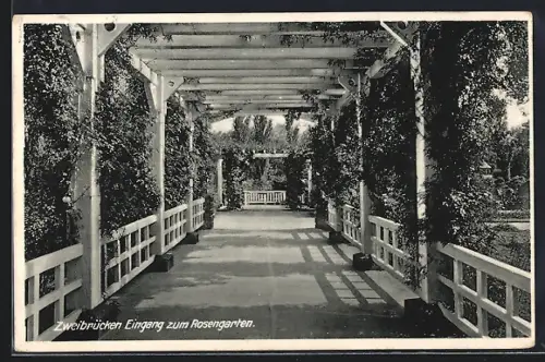 AK Zweibrücken, Eingang zum Rosengarten