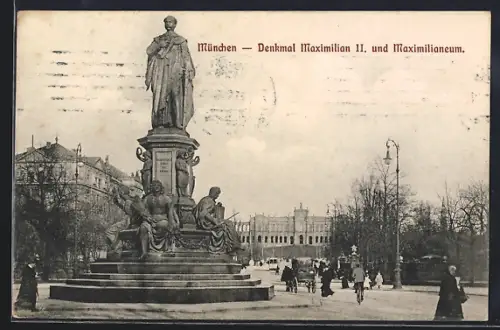 AK München, Denkmal Maximilian II., Maximilianstrasse