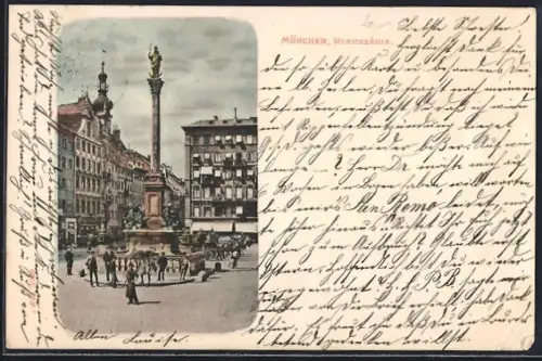 AK München, Mariensäule